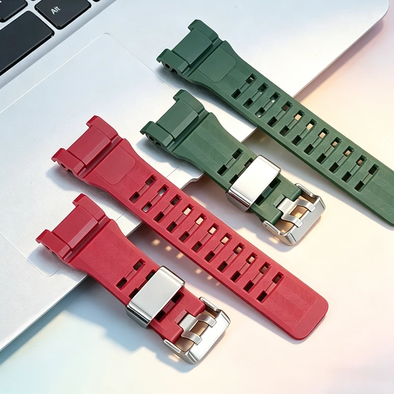 Special Concave Interface Resin Watch Bracelet for Casio Big Mudmaster 3rd Generation GWG-B1000 Watch Strap Black/Army-Green/Red