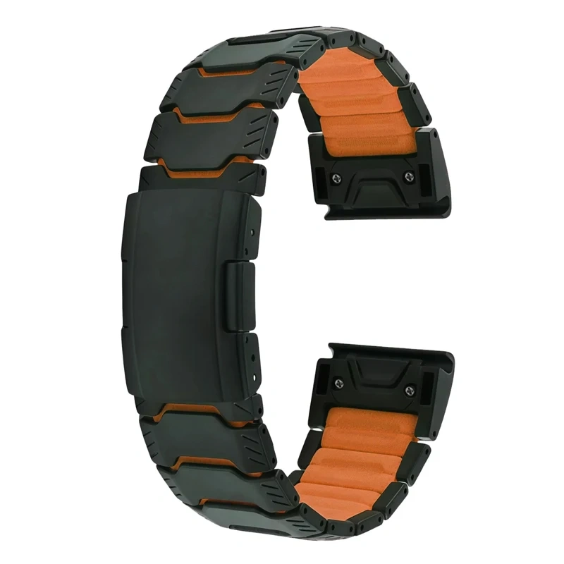 26mm Titanium Strap For Garmin Fenix 8 / 7X Pro / 6X 5X / Tactix 8 / Enduro Quick Fit Watchband Lightweight Elastic Metal Band