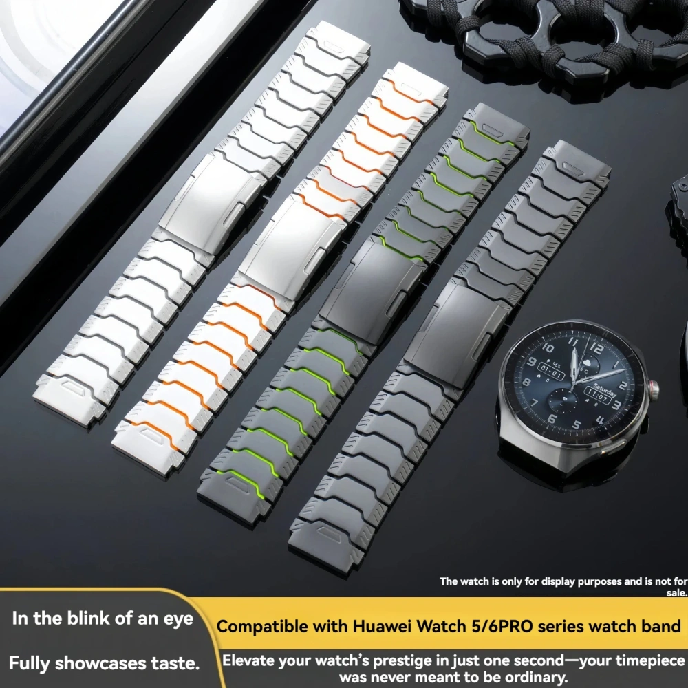 For Huawei Watch 5 Pro / 6 Pro & GT Series, Titanium Alloy Metal Strap with Quick Release, 22mm Men's Replacement Band