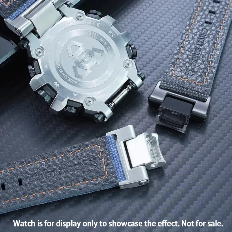 Modified Canvas and Genuine leather Watch Strap Watch strap For Casio MTG-B3000 Watch Band Quick Release MTGB3000 Men Strap