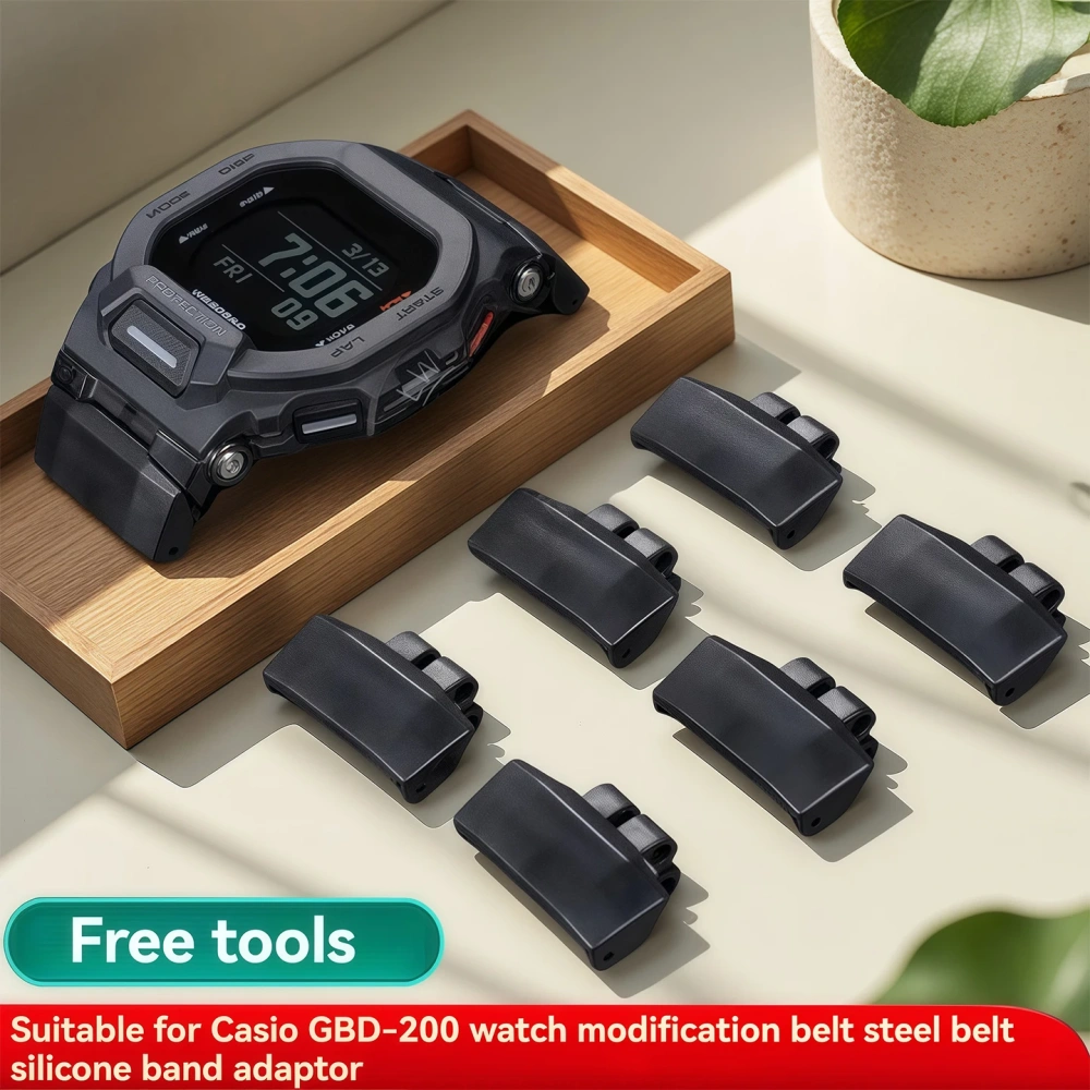 GBD-200 series Modified Strap Adapter For Casio g-shock GBD-200 Connector Rubber Strap Stainless Steel Bracelet Black Converter