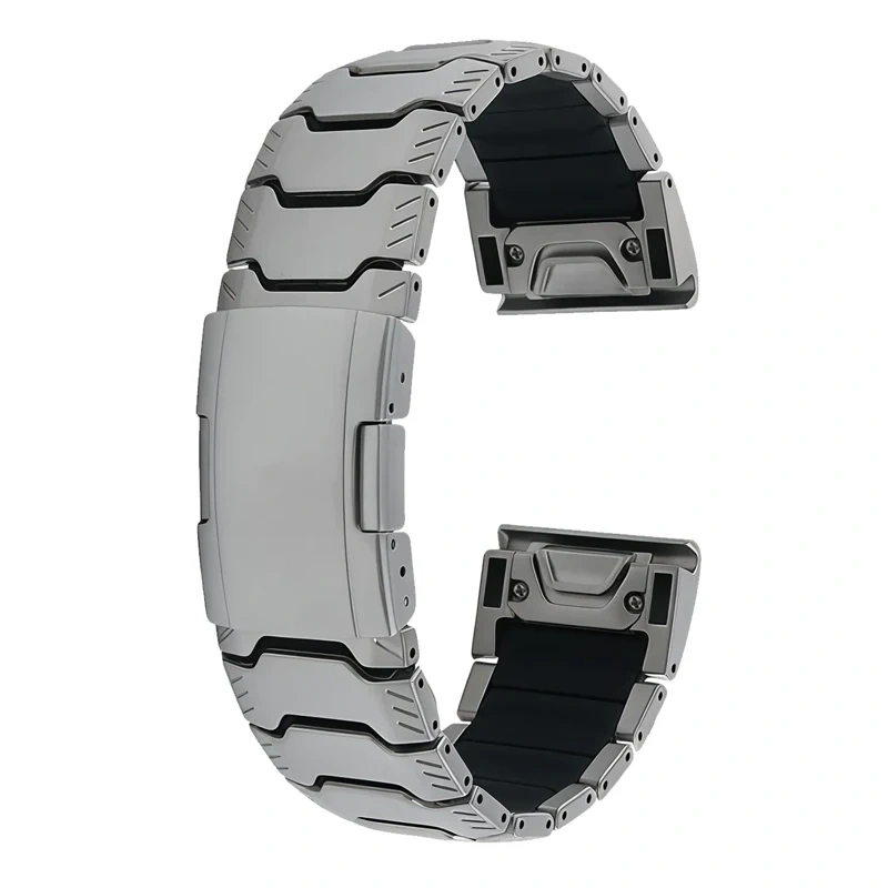 26mm Titanium Strap For Garmin Fenix 8 / 7X Pro / 6X 5X / Tactix 8 / Enduro Quick Fit Watchband Lightweight Elastic Metal Band
