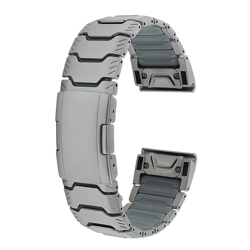 26mm Titanium Strap For Garmin Fenix 8 / 7X Pro / 6X 5X / Tactix 8 / Enduro Quick Fit Watchband Lightweight Elastic Metal Band