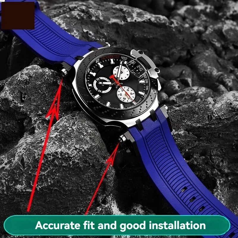 For Tissot 1853 T-Race Series T115.417A T115417A Strap Side Ear Protection Stainless Steel Lugs silver black Watch Accessories