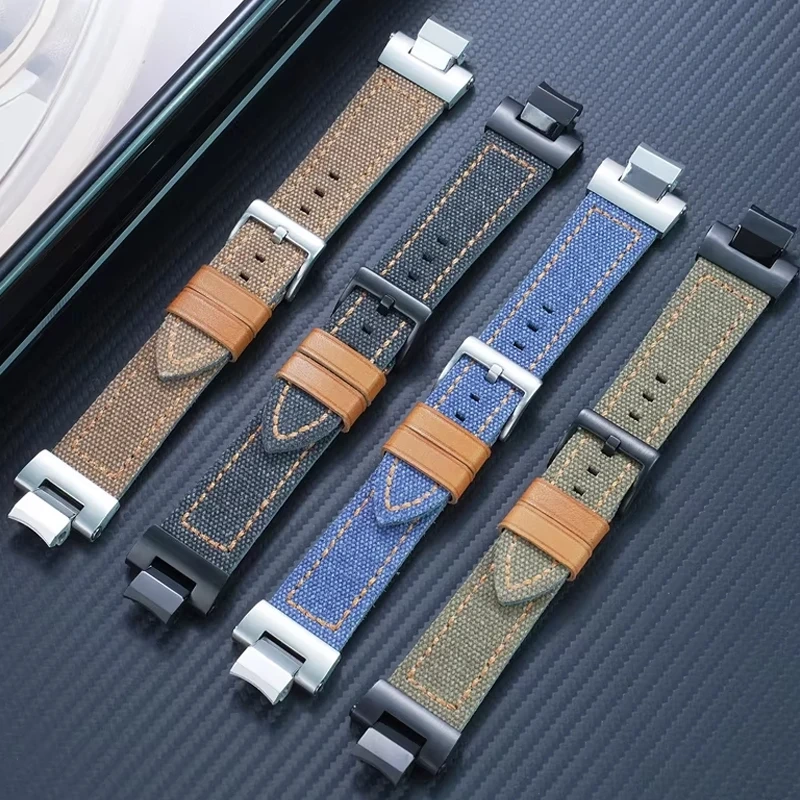 Modified Canvas and Genuine leather Watch Strap Watch strap For Casio MTG-B3000 Watch Band Quick Release MTGB3000 Men Strap