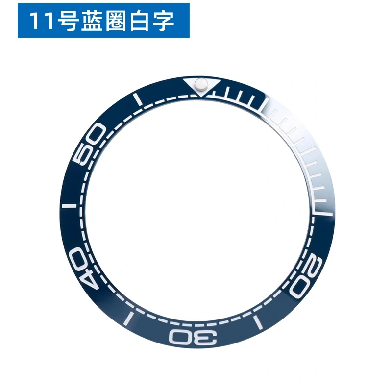 Sloping 38mm*30.7mm Ceramic Bezel 12 o'clock Luminous watch Insert Seamaster 300/600 38mm 40/42mm Replace Watch Face Bezel ring
