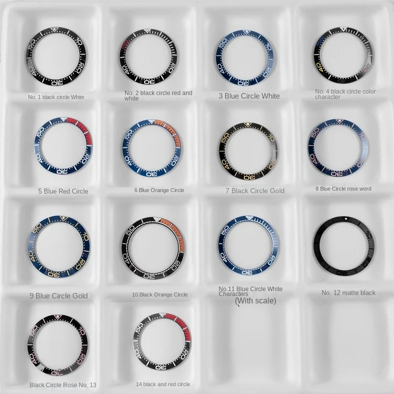Sloping 38mm*30.7mm Ceramic Bezel 12 o'clock Luminous watch Insert Seamaster 300/600 38mm 40/42mm Replace Watch Face Bezel ring