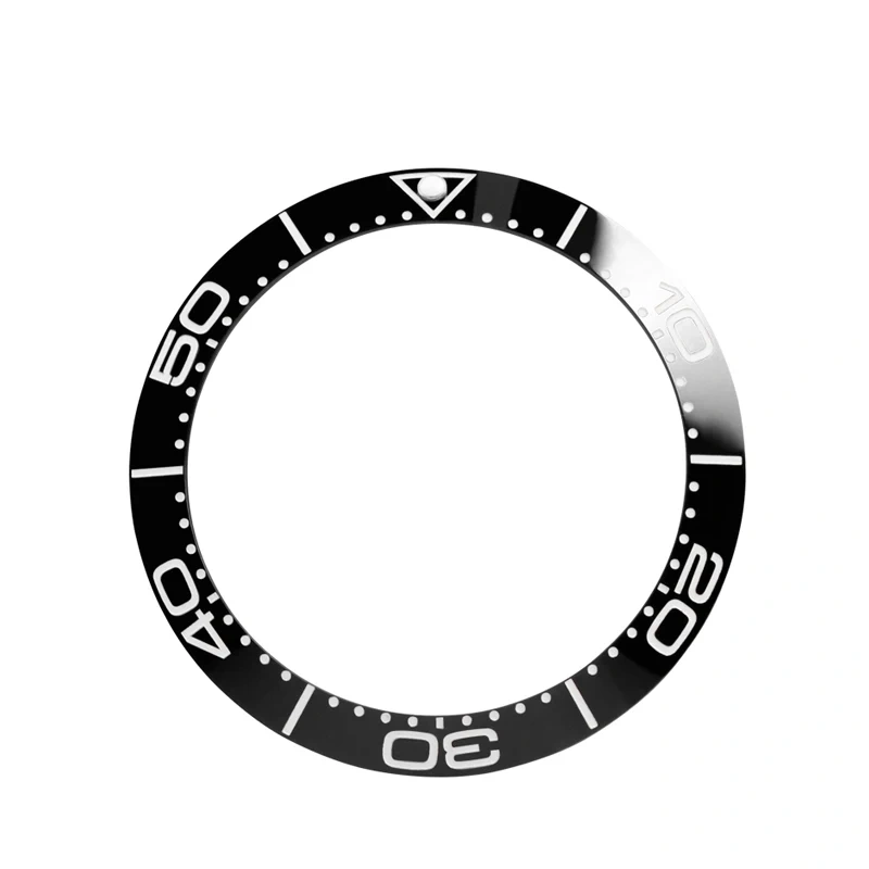 Sloping 38mm*30.7mm Ceramic Bezel 12 o'clock Luminous watch Insert Seamaster 300/600 38mm 40/42mm Replace Watch Face Bezel ring