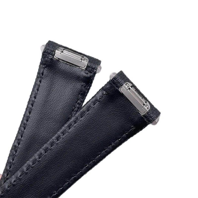 24 colors Quick release VITON watch band for Cartier SANTOS 39.8mm large medium 21mm 19mm Orange Black Blue Pink Folding clasp
