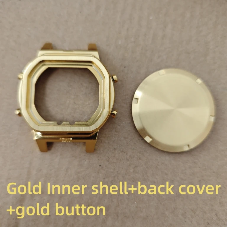 GW-B5600 Mod Kit for Casio GWB5600 Metal Bezel Rear/Bottom Cover Screw Waterproof Ring I/O Ring men Stainless Steel Inner Shell