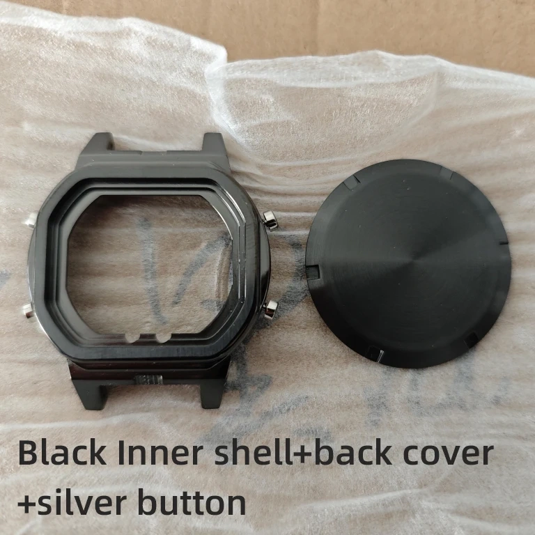 GW-B5600 Mod Kit for Casio GWB5600 Metal Bezel Rear/Bottom Cover Screw Waterproof Ring I/O Ring men Stainless Steel Inner Shell