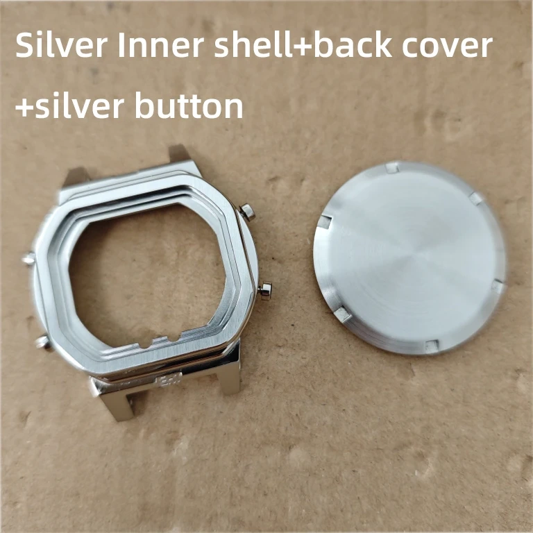 GW-B5600 Mod Kit for Casio GWB5600 Metal Bezel Rear/Bottom Cover Screw Waterproof Ring I/O Ring men Stainless Steel Inner Shell
