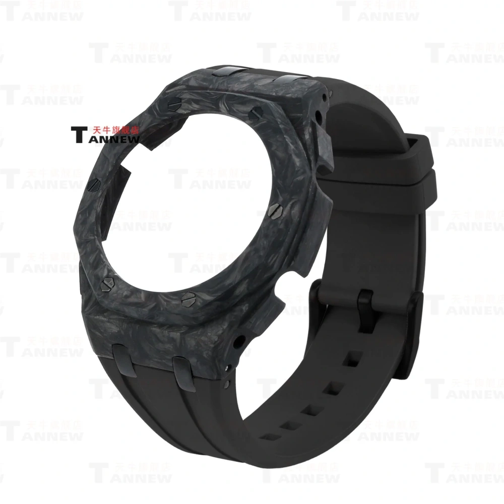Forged Carbon Fiber Case + FKM Rubber Strap Full Mod Kit for Casio GA-2100 GA-2110 CasiOak Luxury Upgrade Set with Quick Release