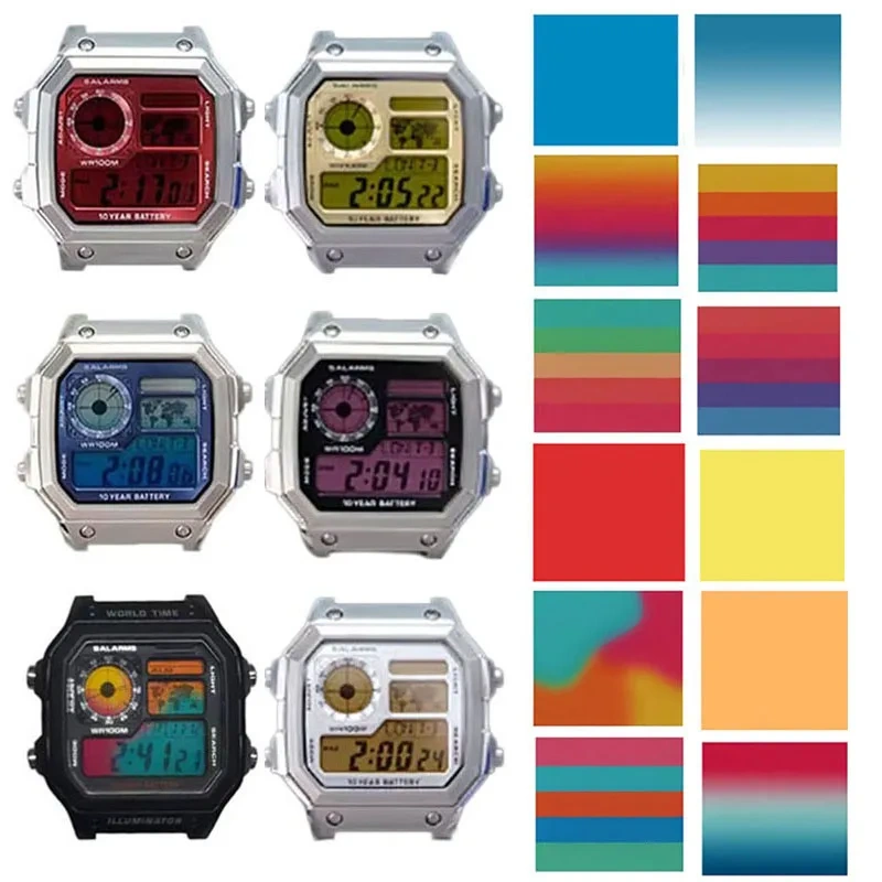 AE1200 Screen Color Changing Sticker for Casio 3299 AE-1200 AE-1200WH AE1300 DIY Ins Style Screen Color HD Film Colorful Sticker