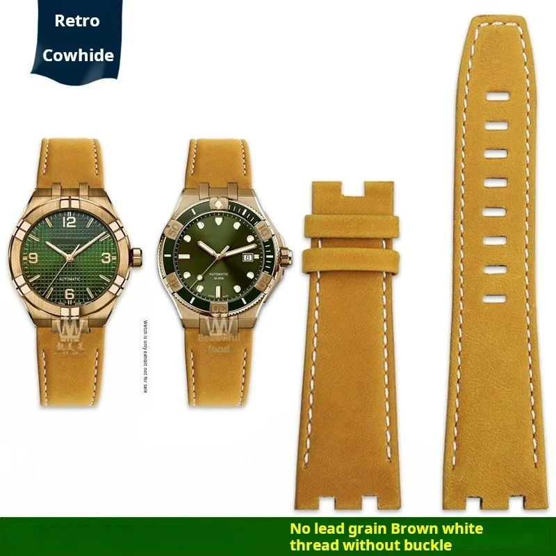 High quality Men's vintage Wristband for Maurice Lacroix AIKON series AI6058 AI6008 AI6038 dedicated cowhide watchstrap bracelet