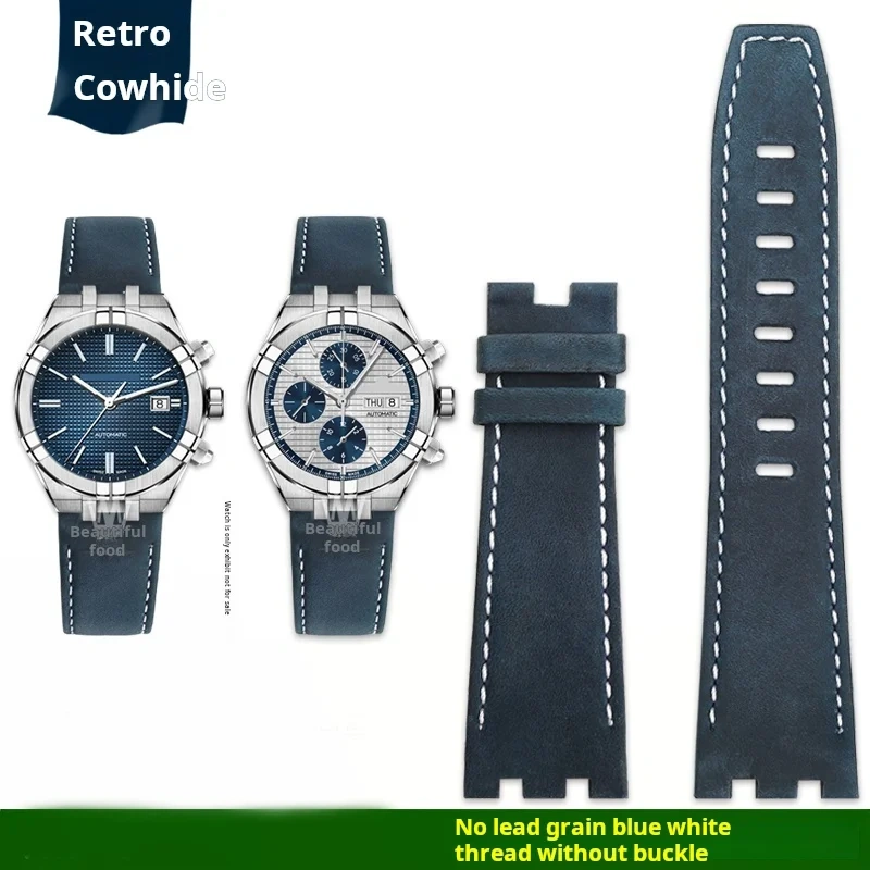 High quality Men's vintage Wristband for Maurice Lacroix AIKON series AI6058 AI6008 AI6038 dedicated cowhide watchstrap bracelet