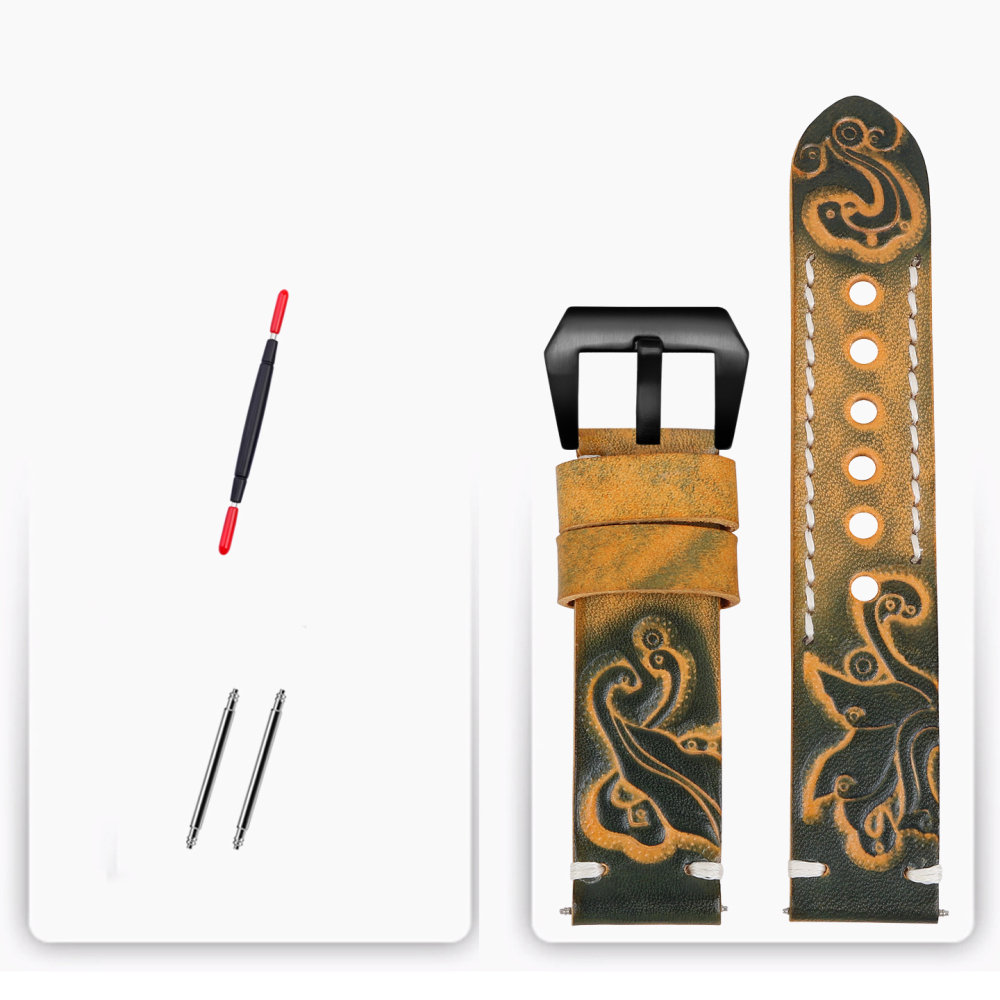 Fashion Embossed Design, Universal Straight Ends for All Brand Watches