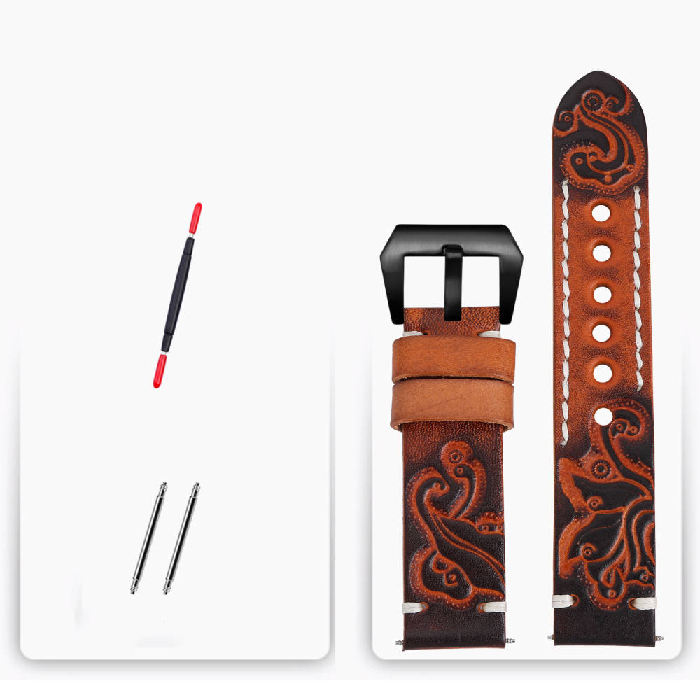 Fashion Embossed Design, Universal Straight Ends for All Brand Watches
