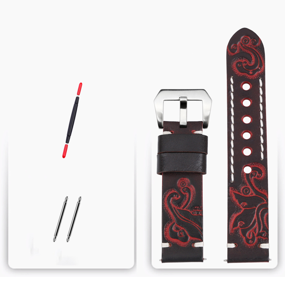 Fashion Embossed Design, Universal Straight Ends for All Brand Watches
