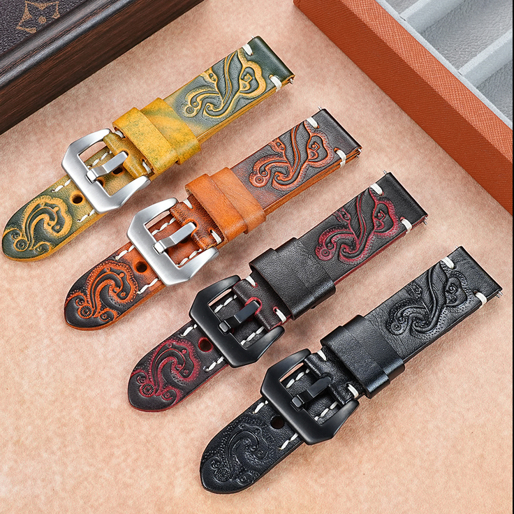 Fashion Embossed Design, Universal Straight Ends for All Brand Watches