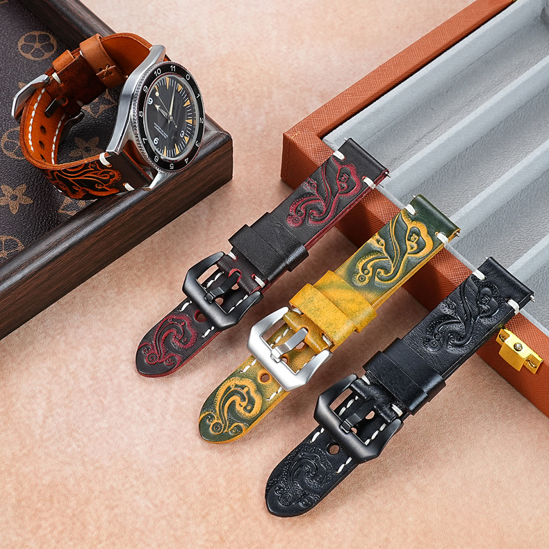 Fashion Embossed Design, Universal Straight Ends for All Brand Watches