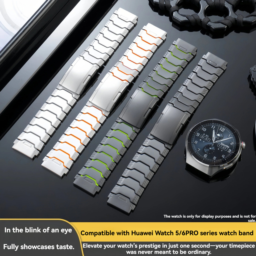 Titanium-Silicone Hybrid Strap for Huawei GT5 Pro