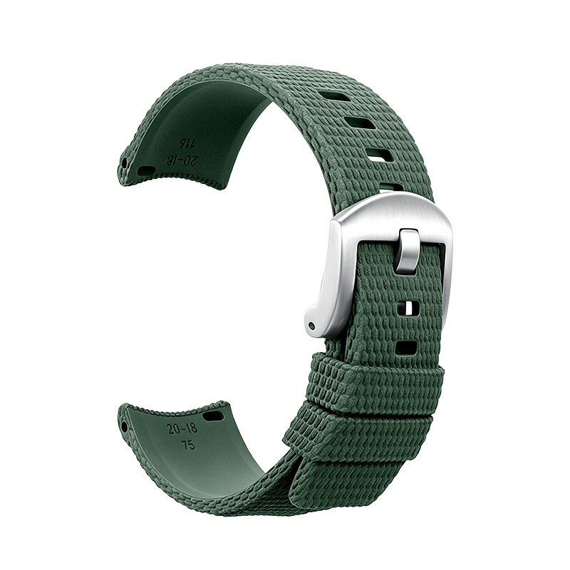 Curved End FKM Rubber Quick Release Watch Strap - Blue