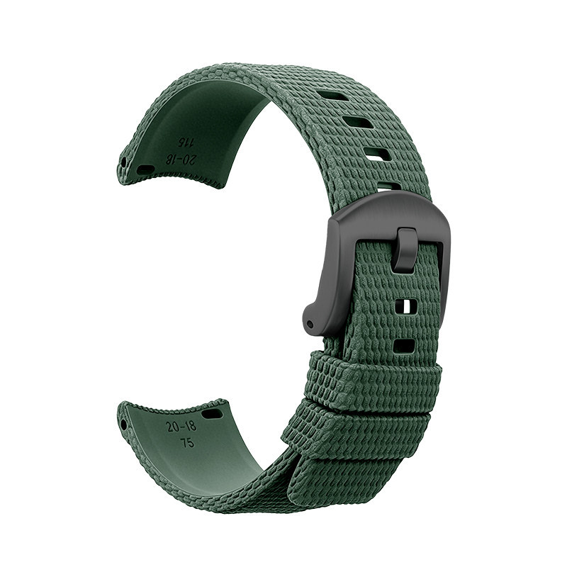 Curved End FKM Rubber Quick Release Watch Strap - Blue