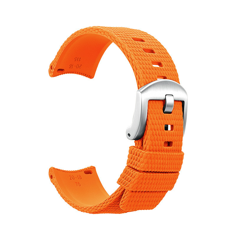 Curved End FKM Rubber Quick Release Watch Strap - Blue