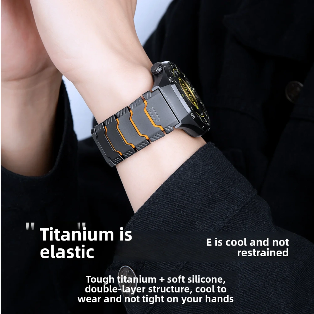 Titanium-Silicone Hybrid Strap for Huawei GT5 Pro