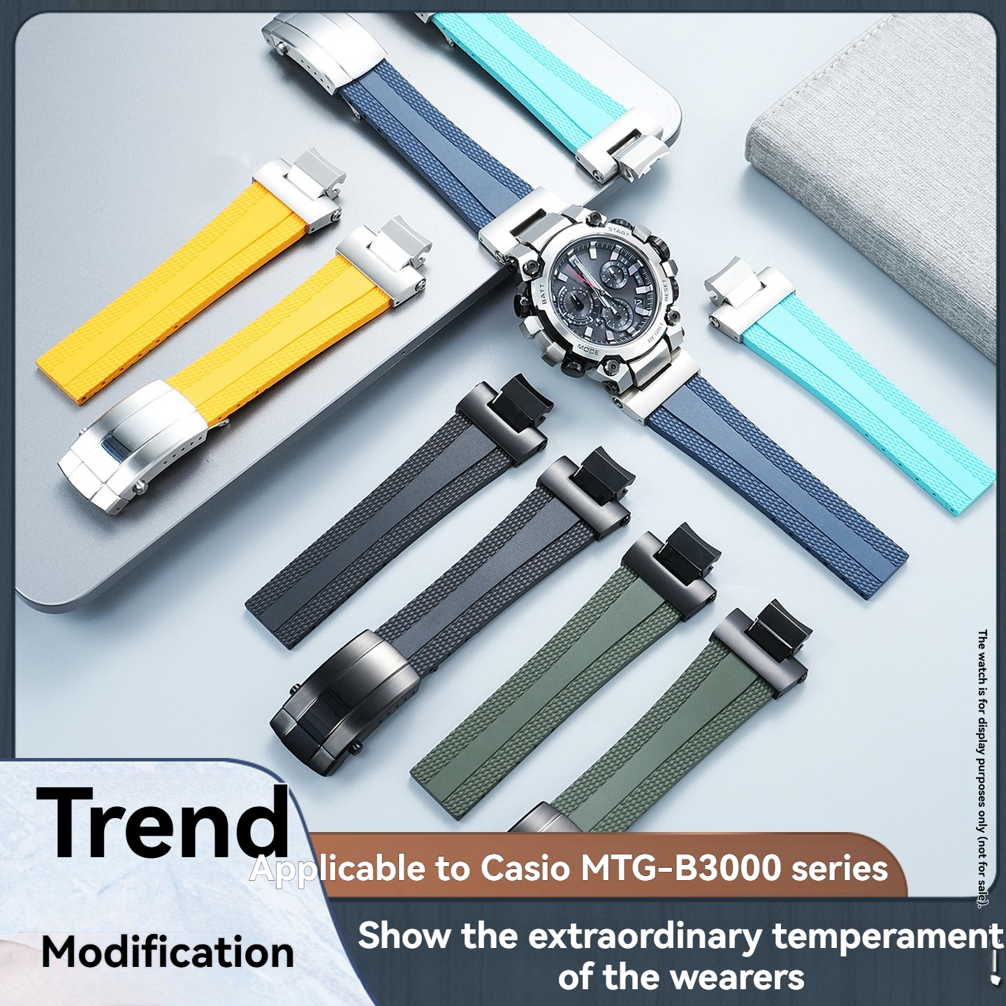 FKM Rubber Watch Band for Casio MTG-B3000 – Quick Release Design