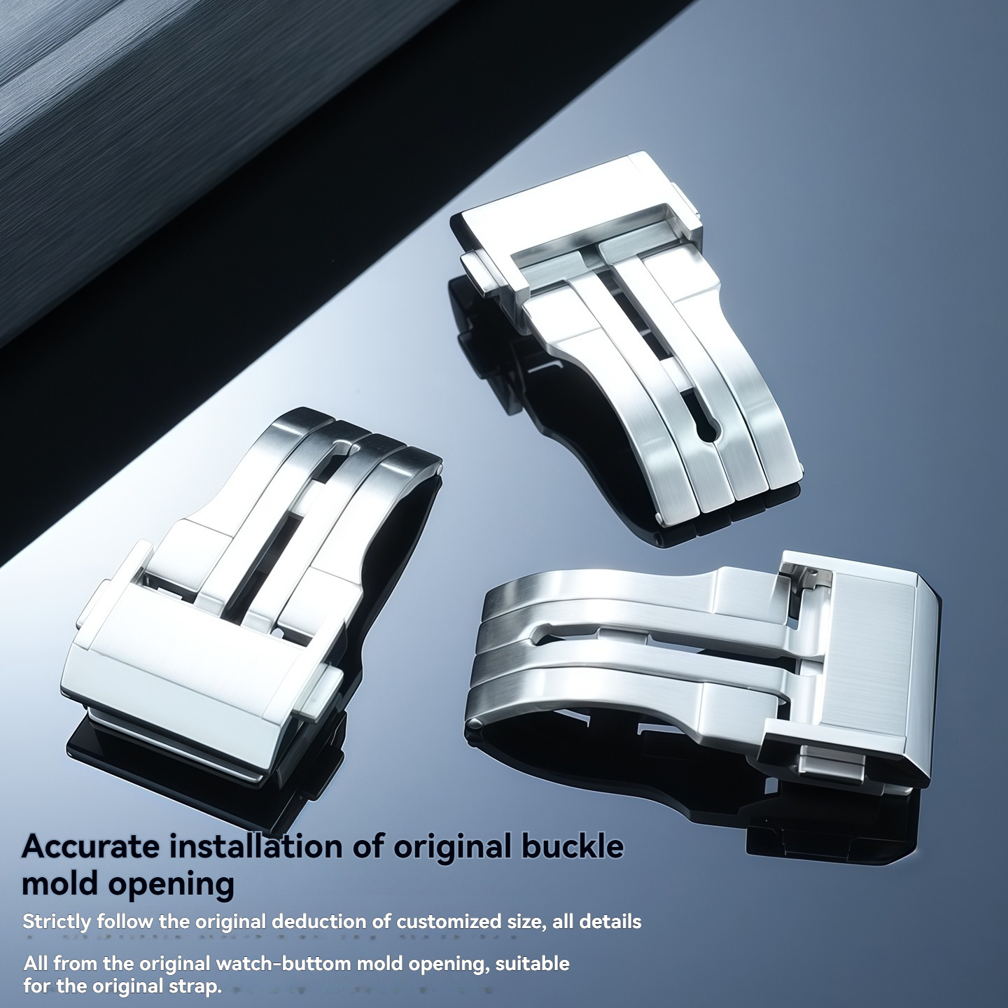 Solid Stainless Steel Folding Clasp for Bell  Ross BR05/BRX5 – 18mm Width