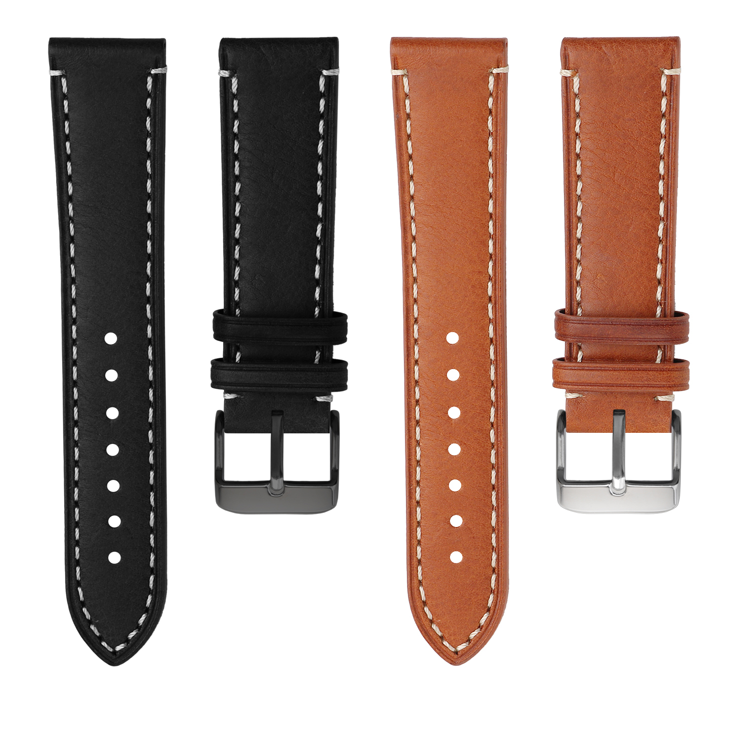 Italian Leather Watch Strap for Rolex Tissot Tudor – Double-Layer Calfskin in 20/22mm.