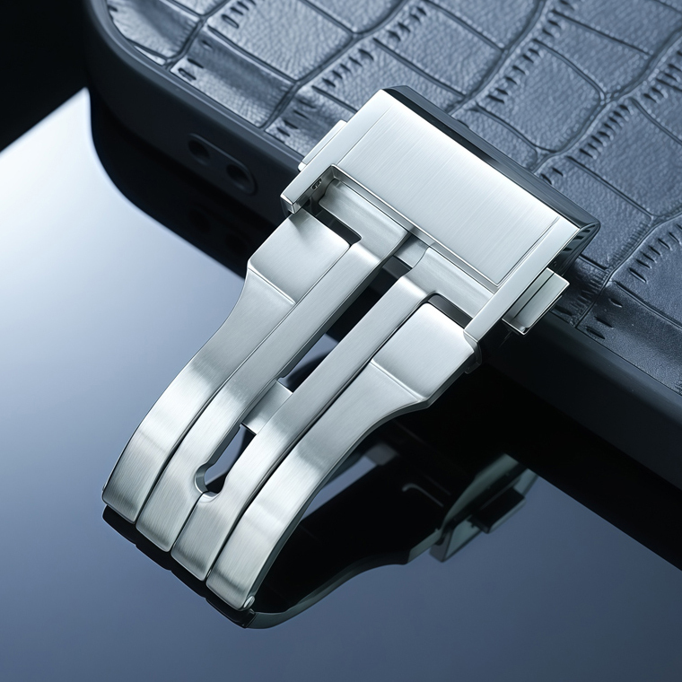Solid Stainless Steel Folding Clasp for Bell  Ross BR05/BRX5 – 18mm Width