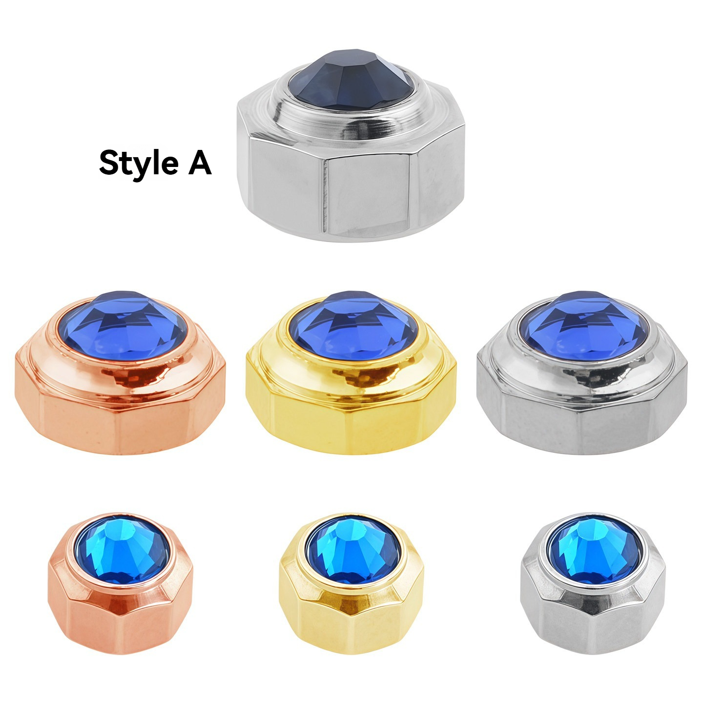 Premium Stainless Steel Crown for Cartier Santos – 7-Sided Design with Synthetic Spinel.