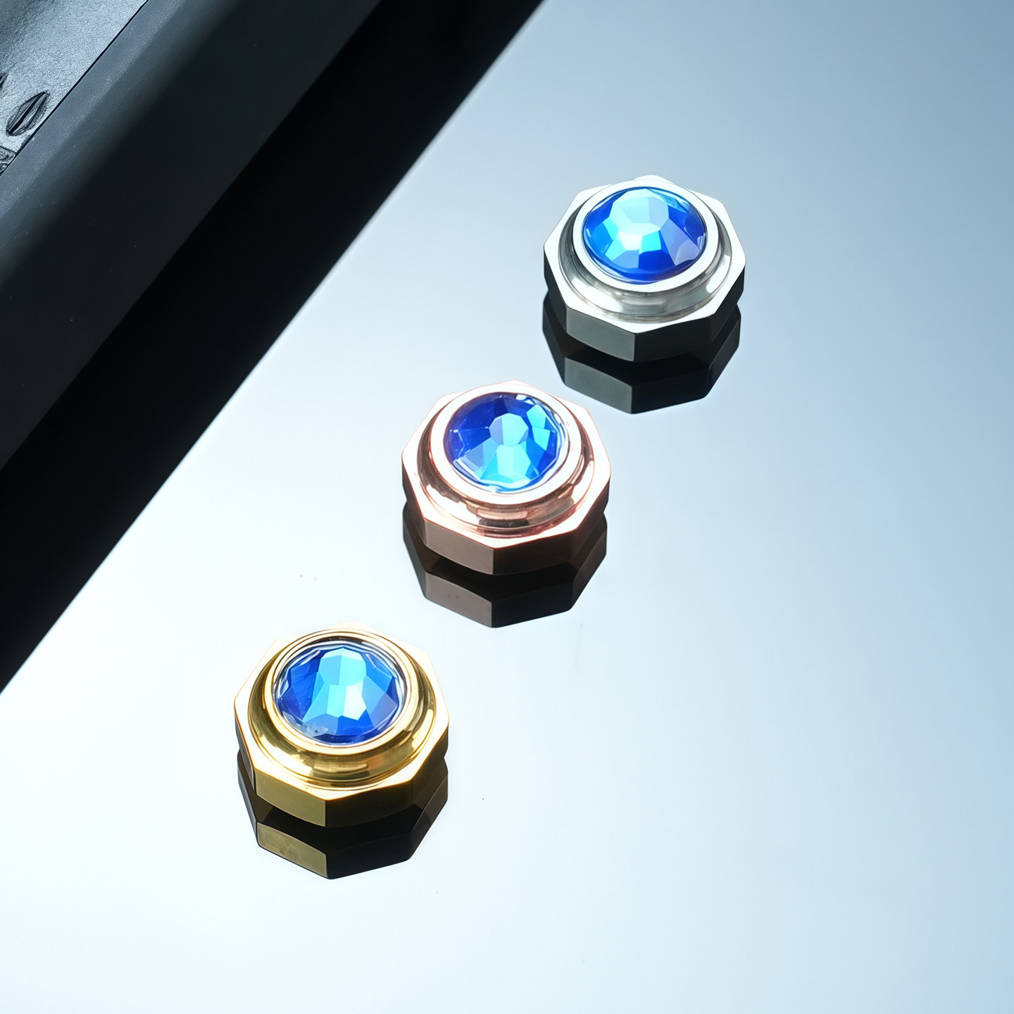 Premium Stainless Steel Crown for Cartier Santos – 7-Sided Design with Synthetic Spinel.