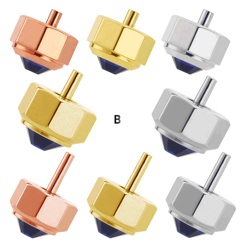 Premium Stainless Steel Crown for Cartier Santos – 7-Sided Design with Synthetic Spinel.