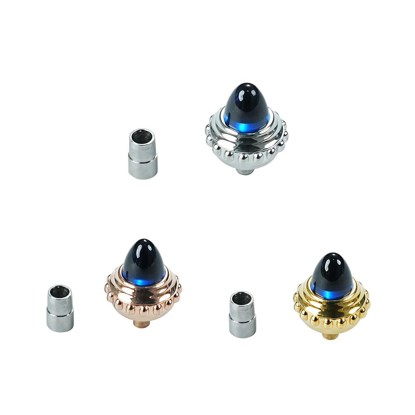 Replacement Crown for Cartier Tank – Beaded/Faceted Crown with Synthetic Spinel/Sapphire.