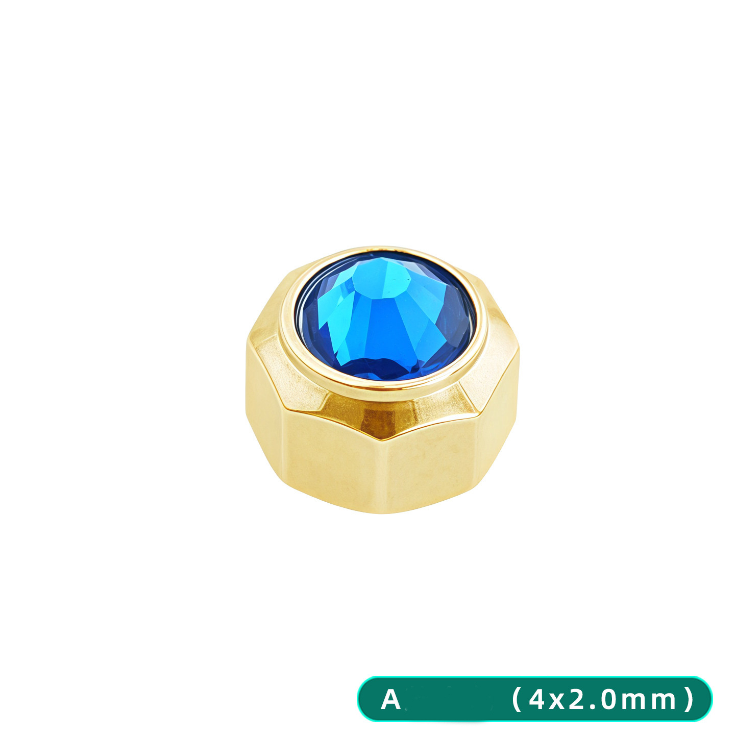 Premium Stainless Steel Crown for Cartier Santos – 7-Sided Design with Synthetic Spinel.