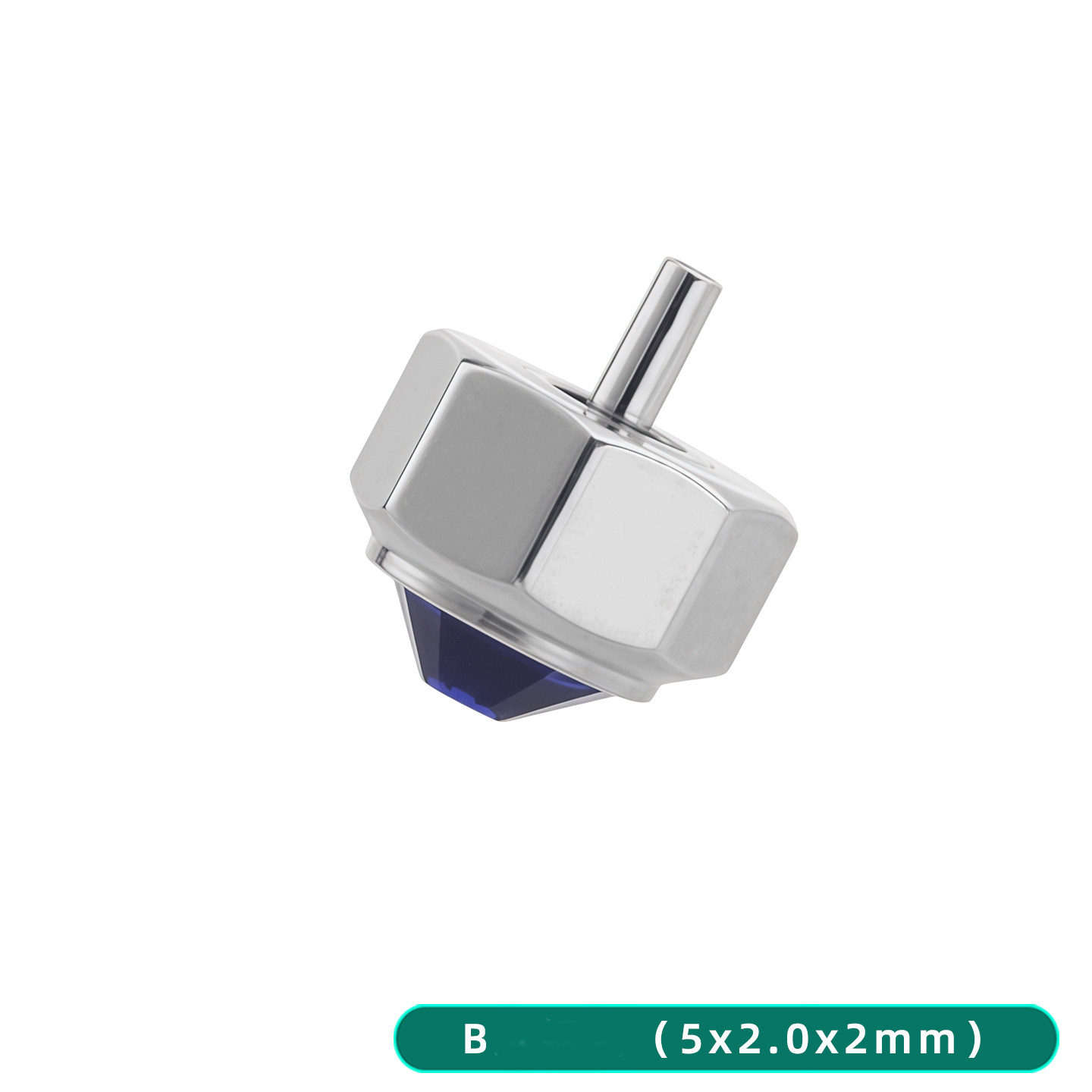 Premium Stainless Steel Crown for Cartier Santos – 7-Sided Design with Synthetic Spinel.