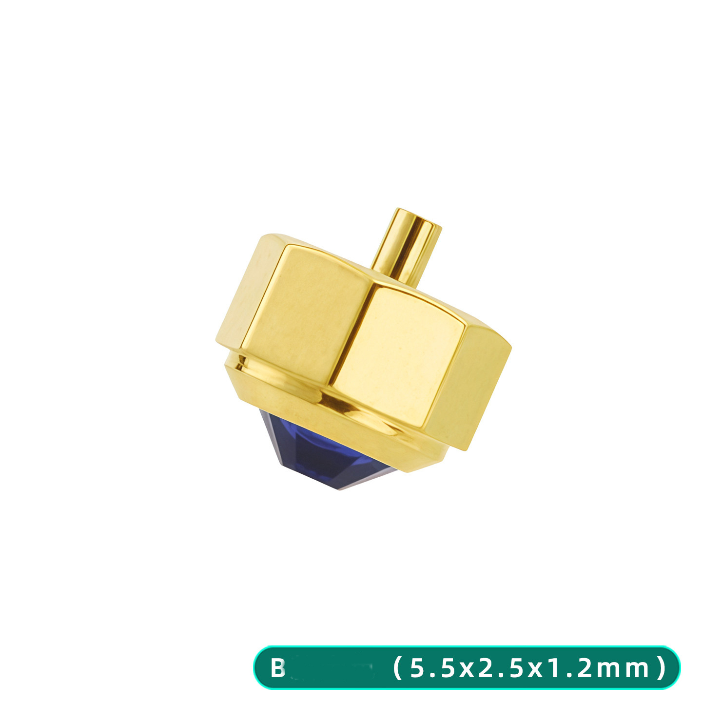 Premium Stainless Steel Crown for Cartier Santos – 7-Sided Design with Synthetic Spinel.