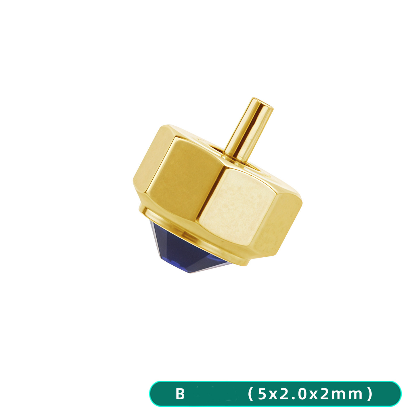 Premium Stainless Steel Crown for Cartier Santos – 7-Sided Design with Synthetic Spinel.