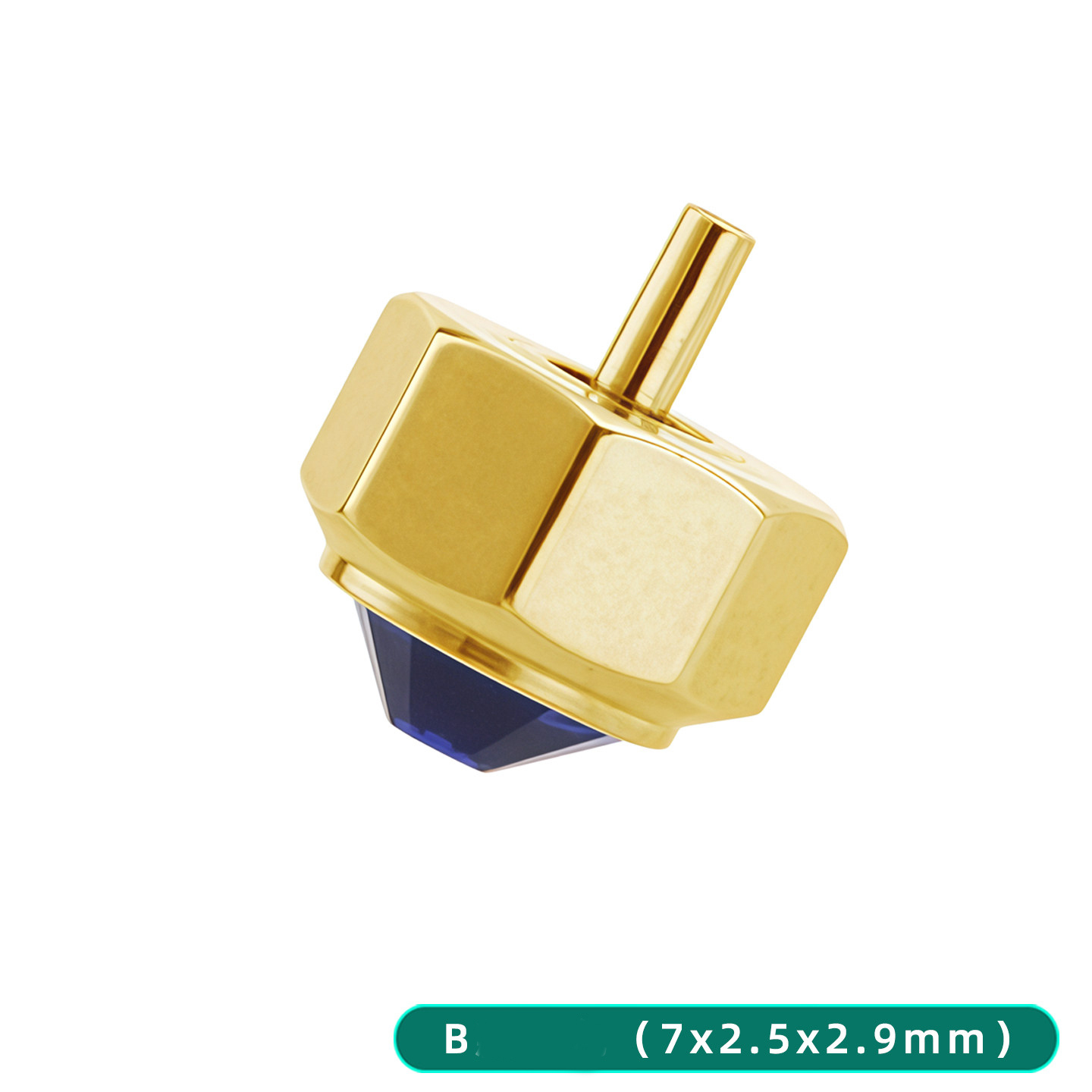 Premium Stainless Steel Crown for Cartier Santos – 7-Sided Design with Synthetic Spinel.