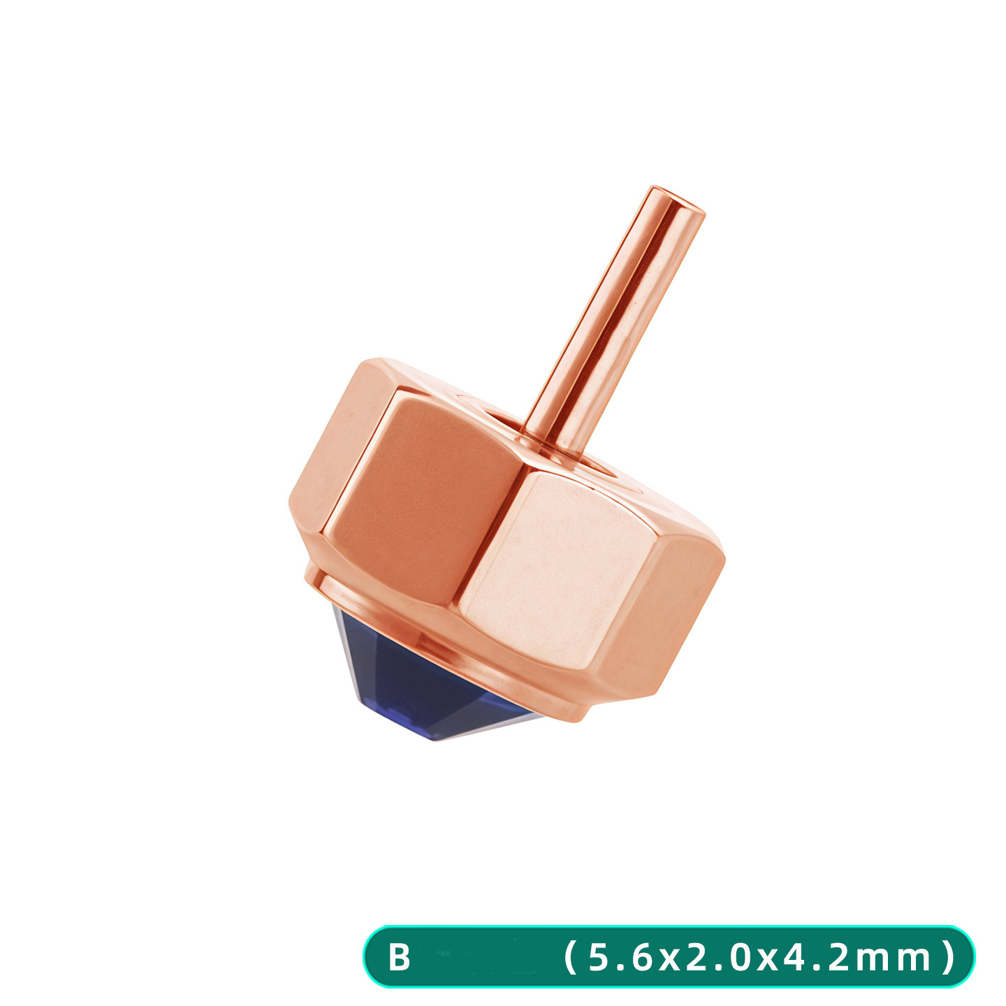Premium Stainless Steel Crown for Cartier Santos – 7-Sided Design with Synthetic Spinel.
