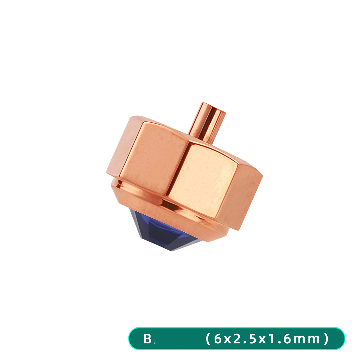 Premium Stainless Steel Crown for Cartier Santos – 7-Sided Design with Synthetic Spinel.