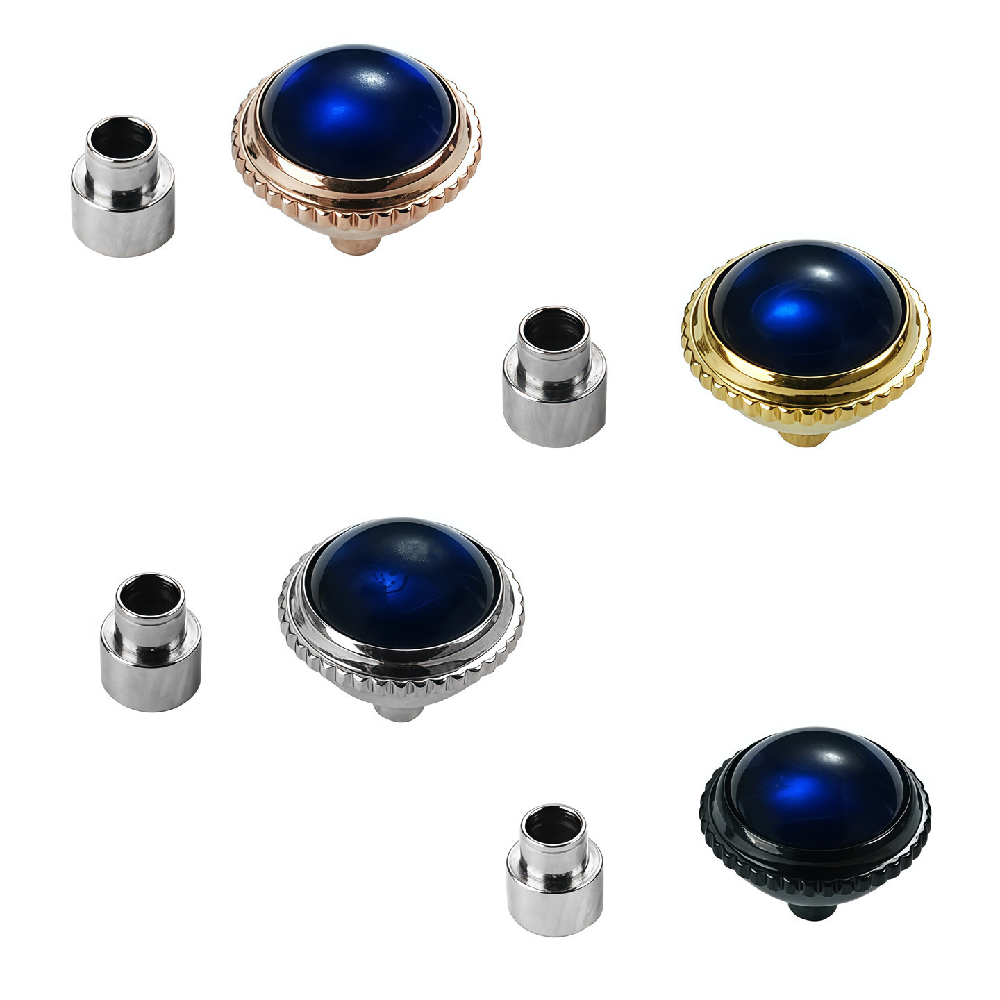 Replacement Stainless Steel Crown for Cartier Ballon Bleu 28/33/36/42mm – Fluted Crown with Synthetic Spinel