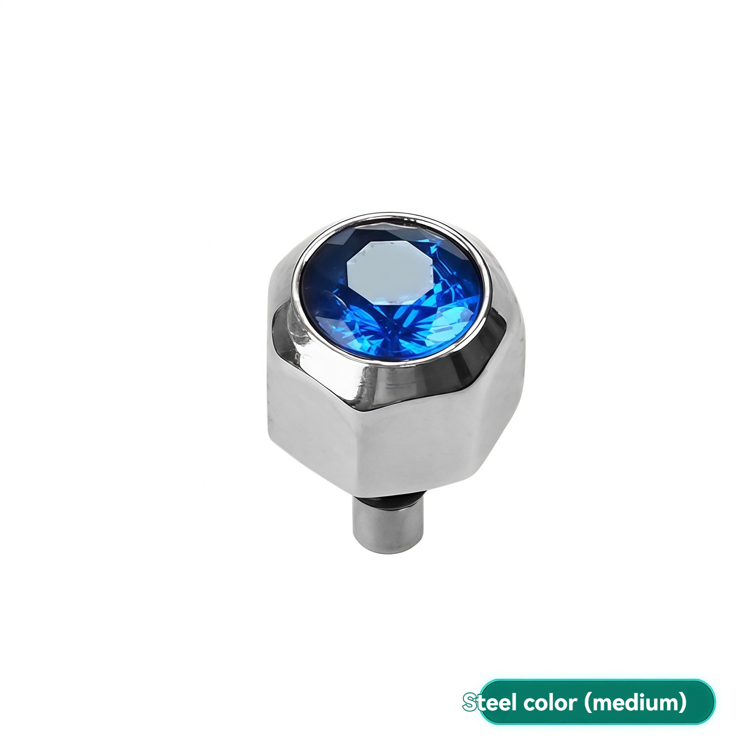 Premium Stainless Steel Crown for Cartier Santos – 7-Sided Design with Synthetic Spinel