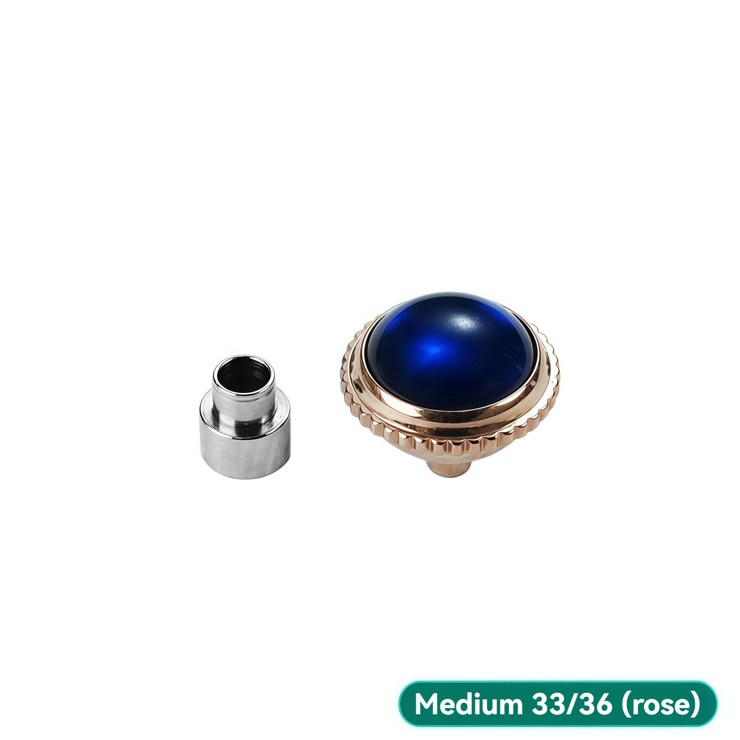 Replacement Stainless Steel Crown for Cartier Ballon Bleu 28/33/36/42mm – Fluted Crown with Synthetic Spinel