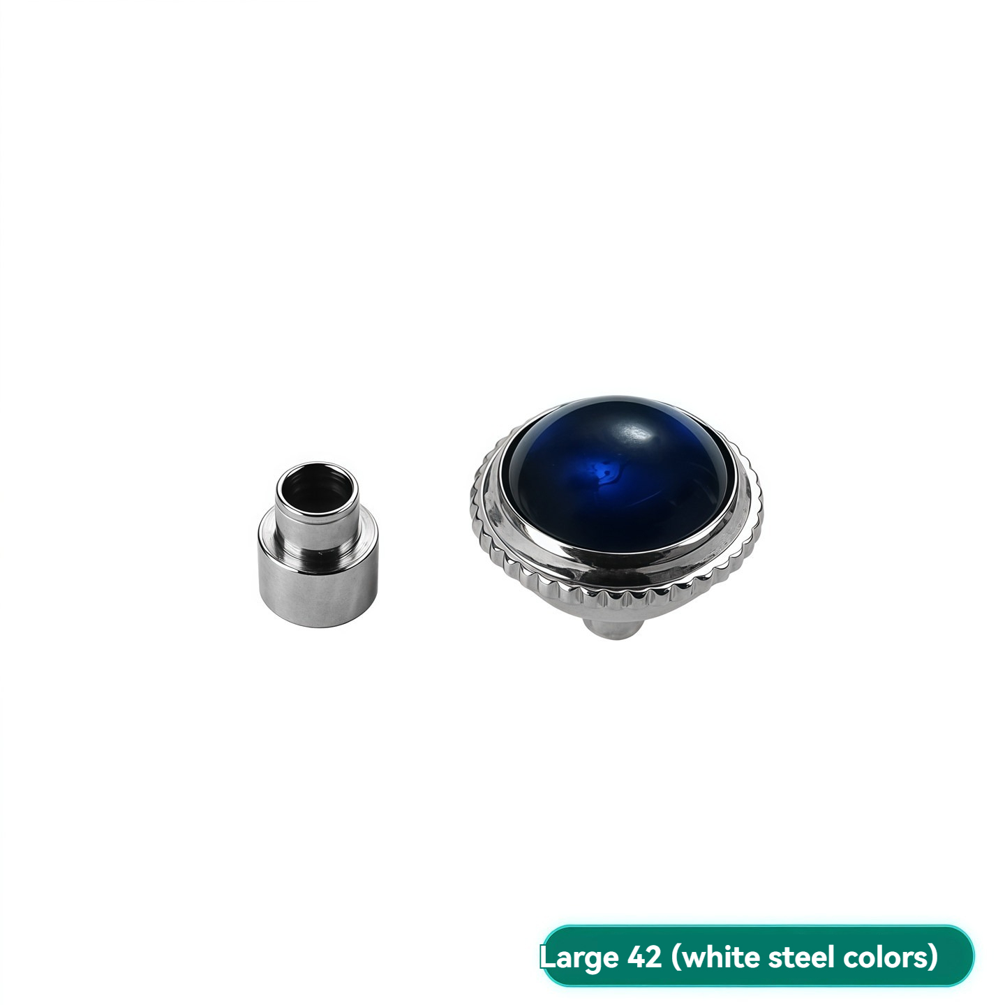 Replacement Stainless Steel Crown for Cartier Ballon Bleu 28/33/36/42mm – Fluted Crown with Synthetic Spinel