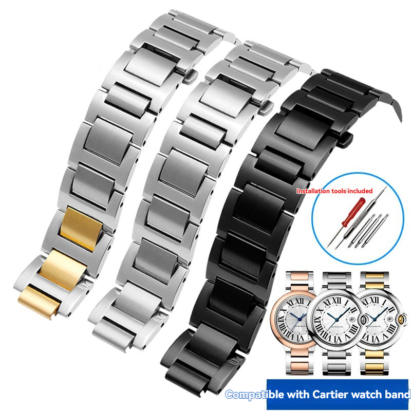 Replacement Stainless Steel Bracelet for Cartier Ballon Bleu